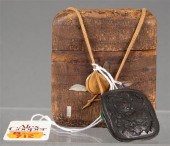 Japanese inlaid palm wood inro