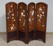 JAPANESE INLAID WOOD FOUR-FOLD