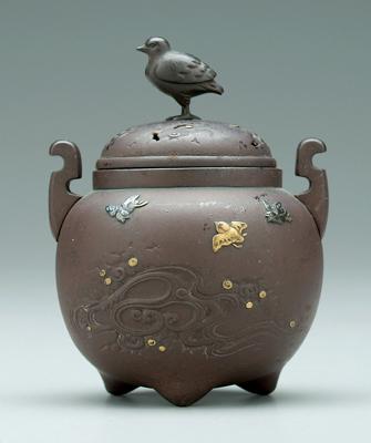 Japanese iron lidded censer, deep
