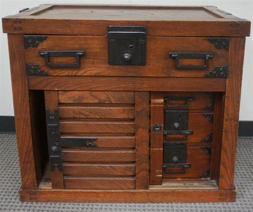JAPANESE IRON MOUNTED ELMWOOD