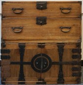 JAPANESE IRON MOUNTED KIRIWOOD