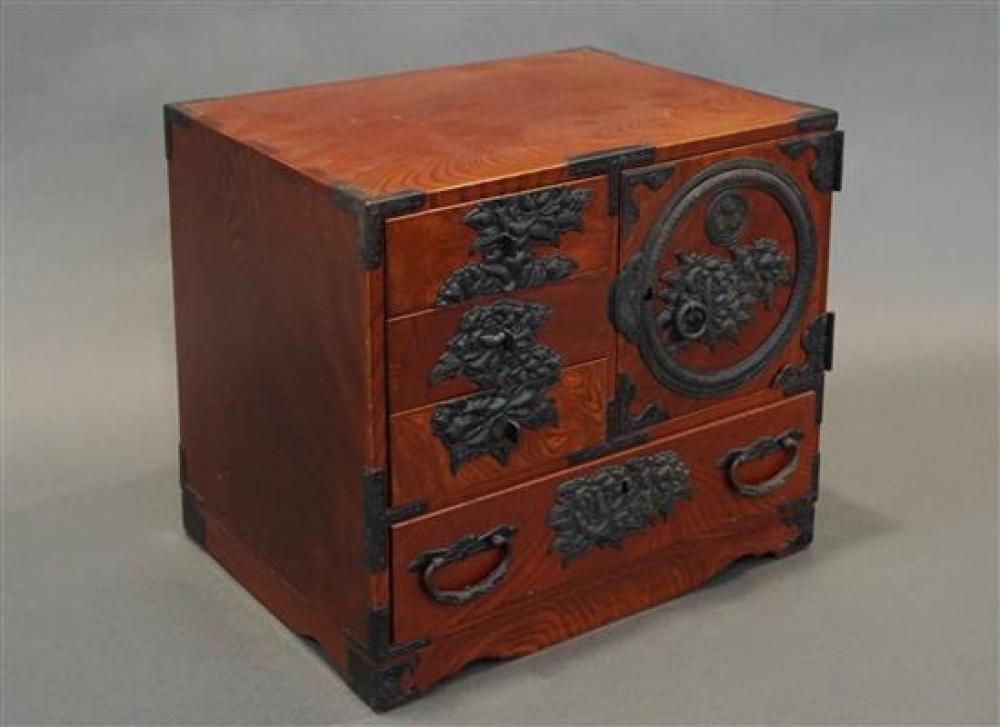 JAPANESE IRON MOUNTED STAINED