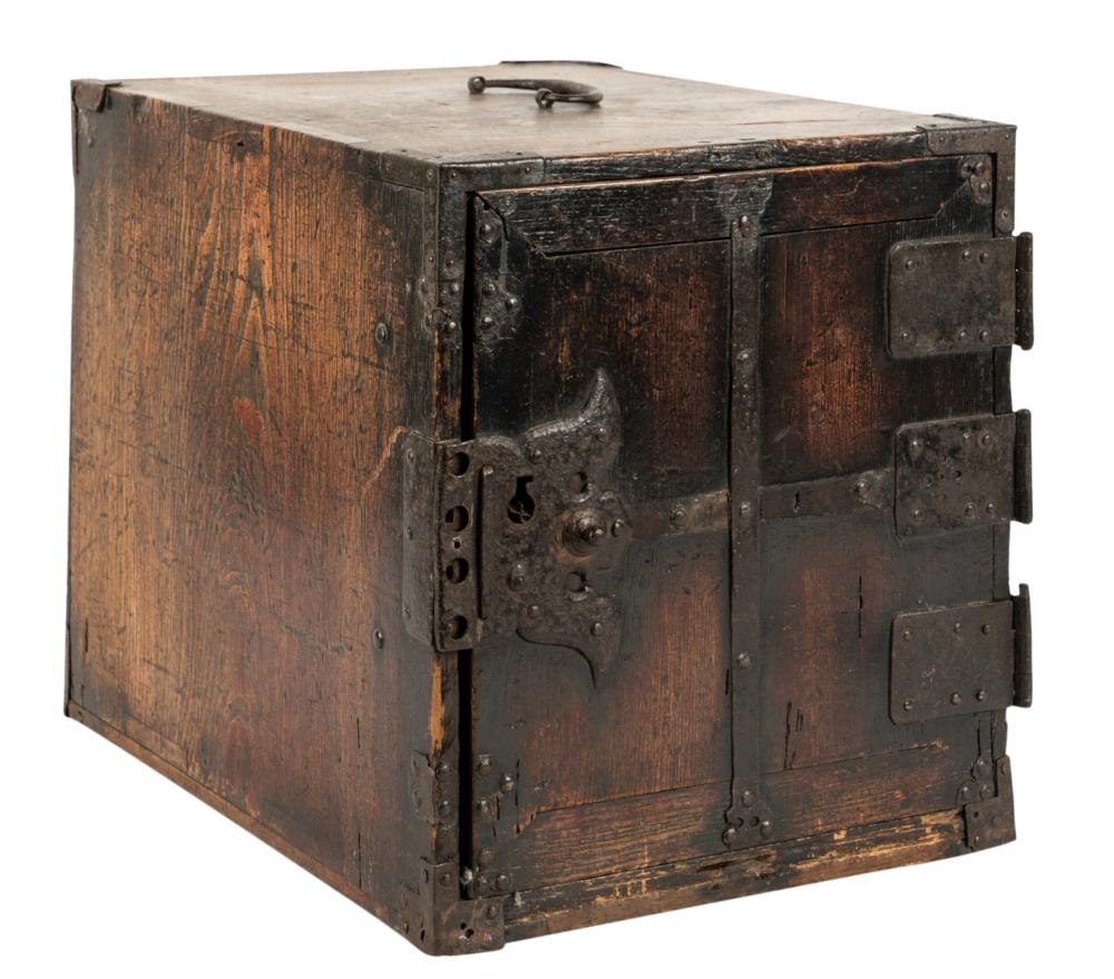 JAPANESE IRON-MOUNTED WOOD