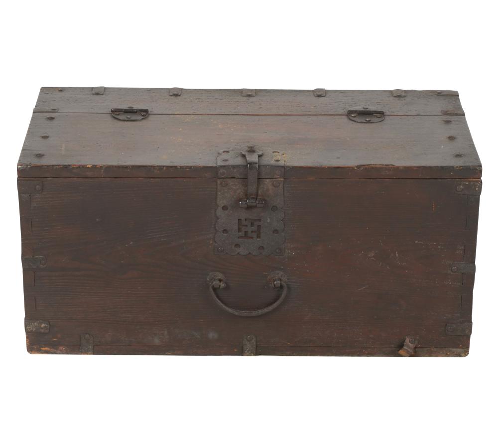 JAPANESE IRON-MOUNTED WOOD