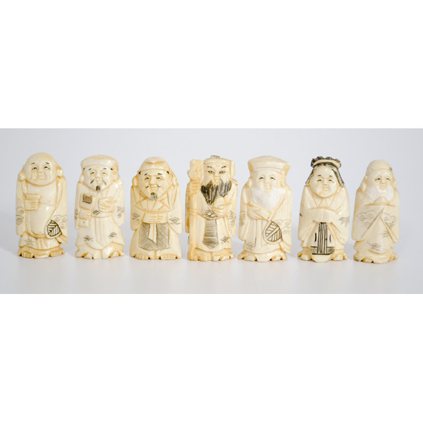 Japanese Ivory Carved Figures A