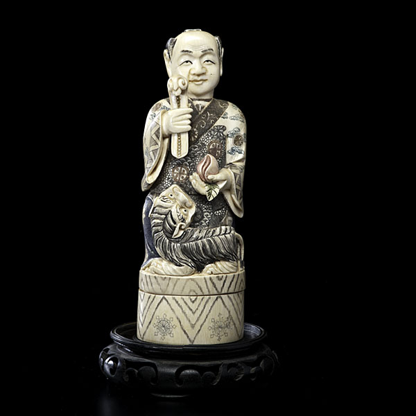 Japanese Ivory Figural Box Japanese