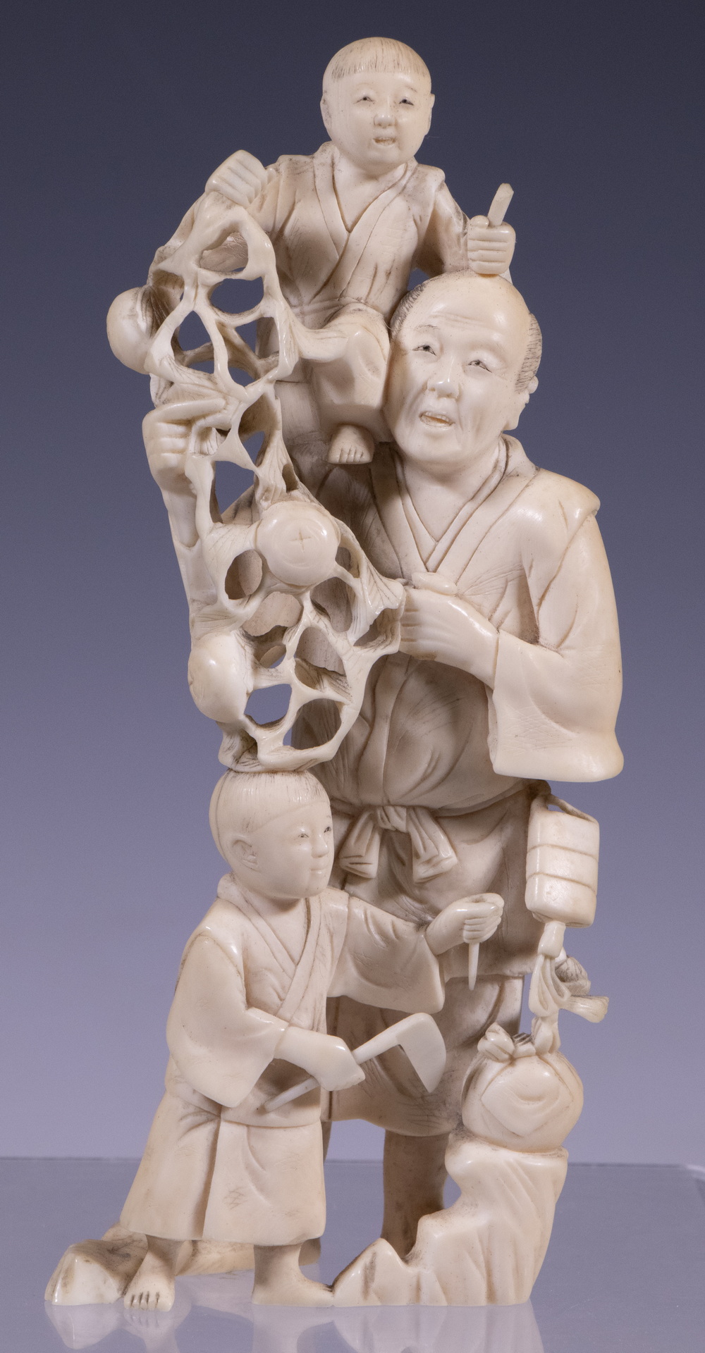 JAPANESE IVORY GENRE OKIMONO OF