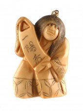 JAPANESE IVORY NETSUKE: KARAKU