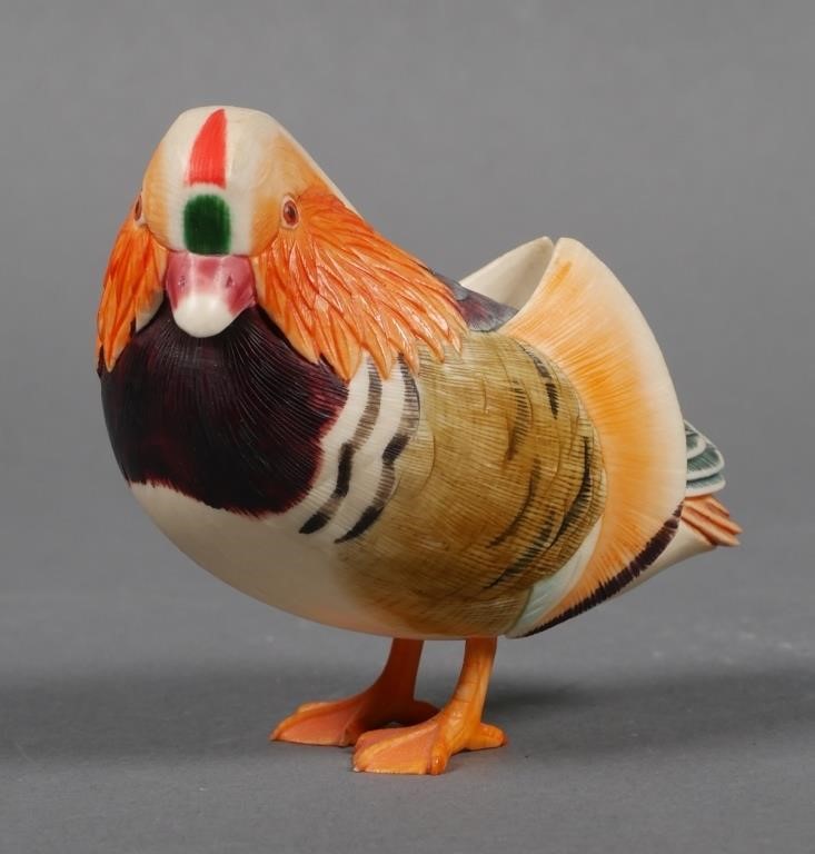 JAPANESE IVORY OKIMONO, DUCK,