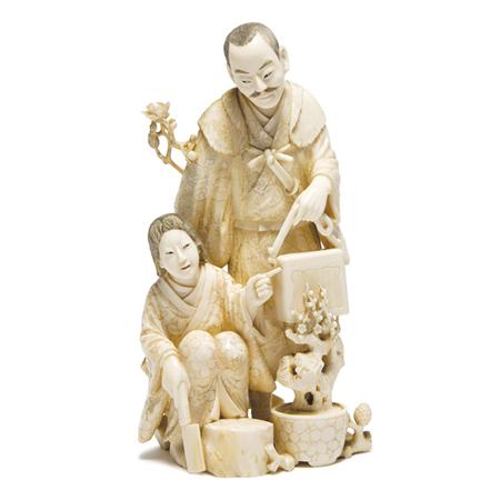 Japanese Ivory Okimono of a Male