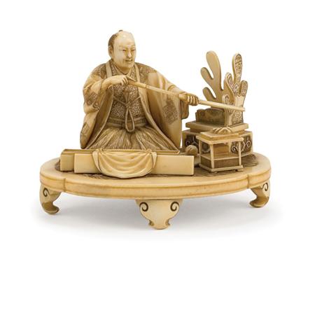 Japanese Ivory Okimono 	 