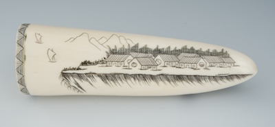 Japanese Ivory Scrimshaw Tusk tip