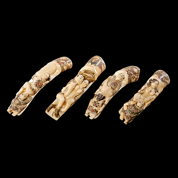 Japanese Ivory Tusk Carvings
