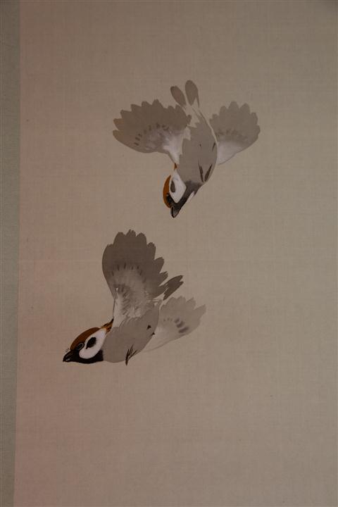 JAPANESE KAKEMONO Chidori in flight