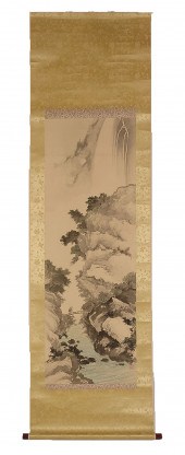 JAPANESE KAKEMONO SCROLL: Larg