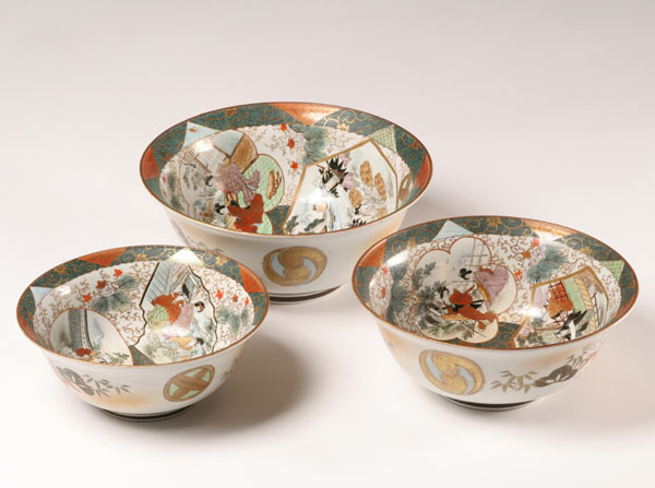 Japanese Kutani set of three