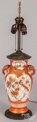 JAPANESE KUTANI VASE LAMPJapanese