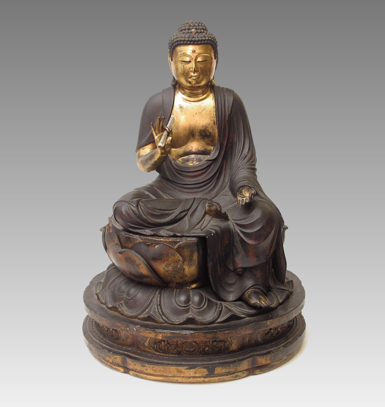 JAPANESE LACQUER AND GILT AMIDA