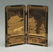 Japanese lacquer table screen,