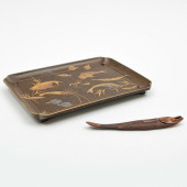 JAPANESE LACQUER TRAY WITH FIS