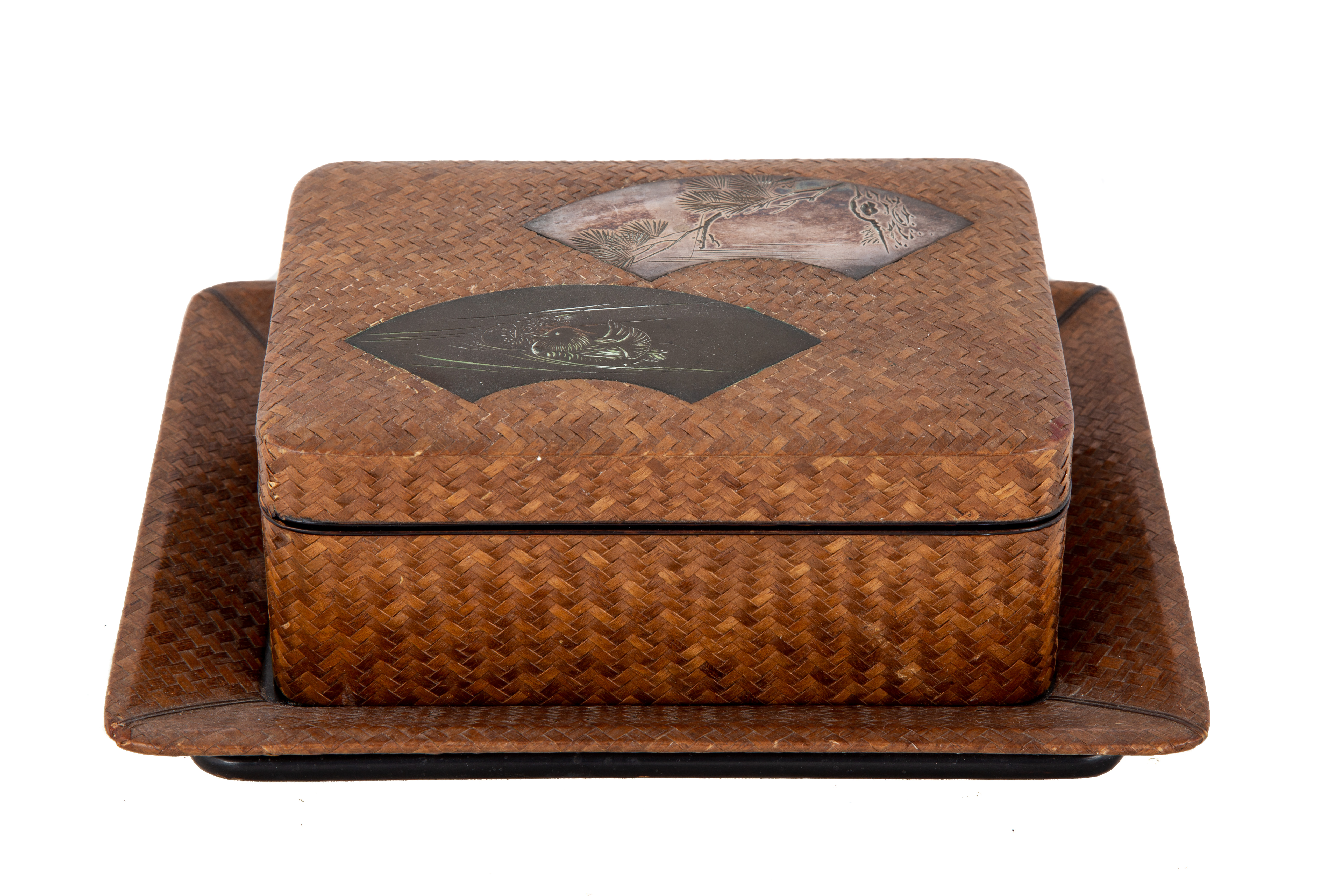 JAPANESE LACQUERED & BASKET WOVEN