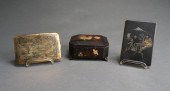 JAPANESE LACQUERED BOX AND TWO