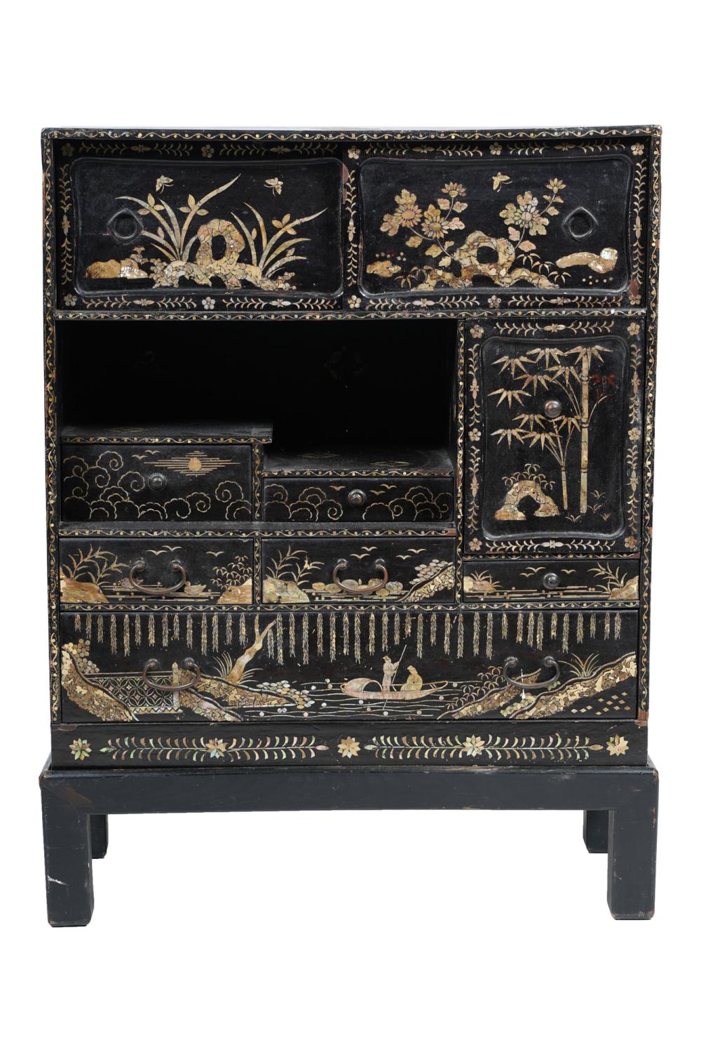JAPANESE LACQUERED & MOTHER OF