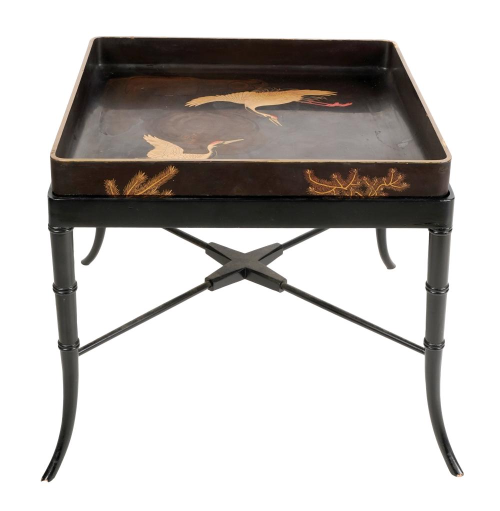 JAPANESE LACQUERED TRAY ON STANDthe