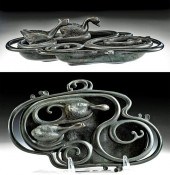 JAPANESE MEIJI BRONZE BOWL W/
