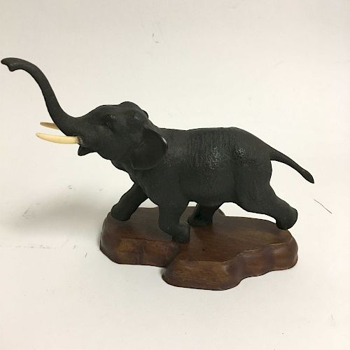 JAPANESE MEIJI BRONZE ELEPHANT WITH