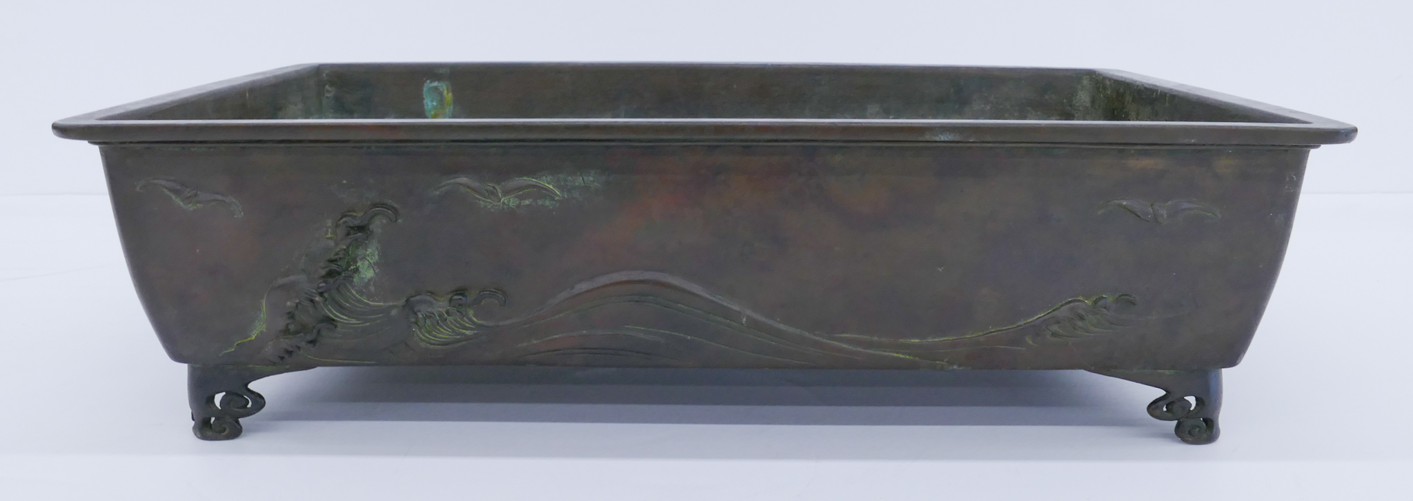 Japanese Meiji Bronze Suiban