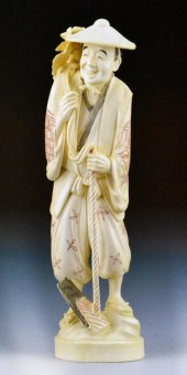 Japanese Meiji Carved Ivory Ok