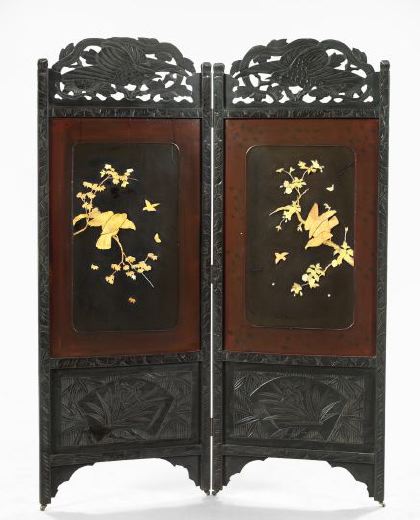 Japanese Meiji Carved, Lacquered