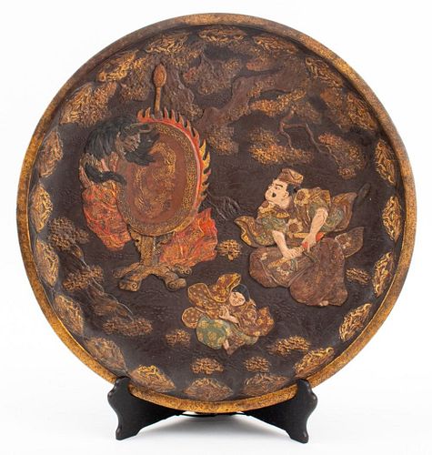 JAPANESE MEIJI CERAMIC CHARGER WITH