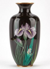 JAPANESE MEIJI CLOISONNE IRIS