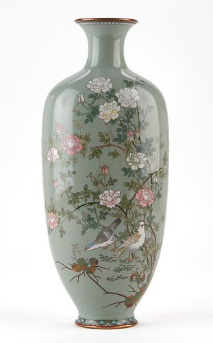 JAPANESE MEIJI CLOISONNE VASE W/