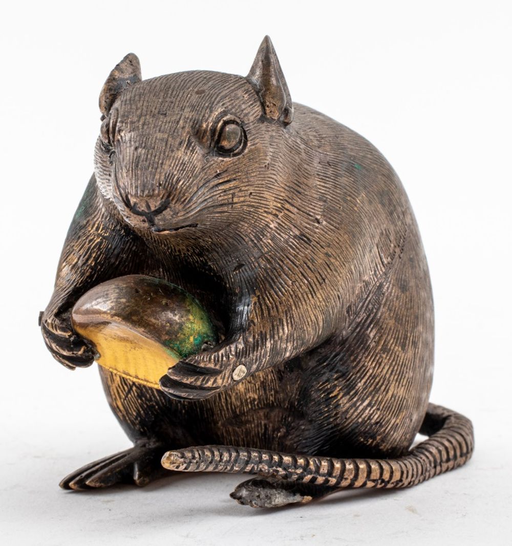 JAPANESE MEIJI GILT BRONZE RAT W/