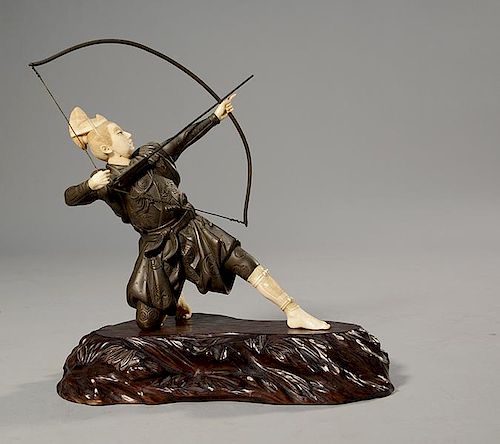 JAPANESE MEIJI PERIOD BRONZE AND