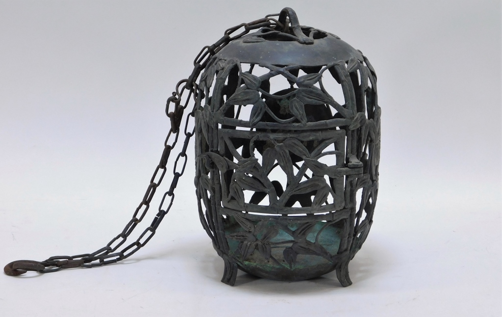 JAPANESE MEIJI PERIOD BRONZE BAMBOO