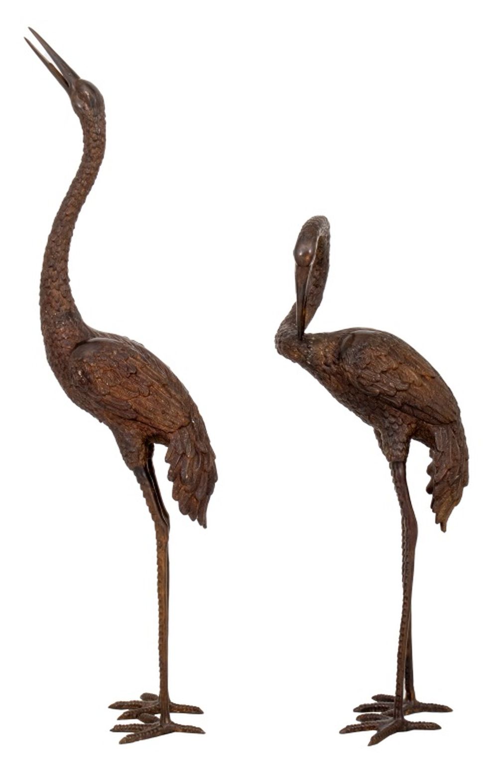 JAPANESE MEIJI STYLE BRONZE CRANE