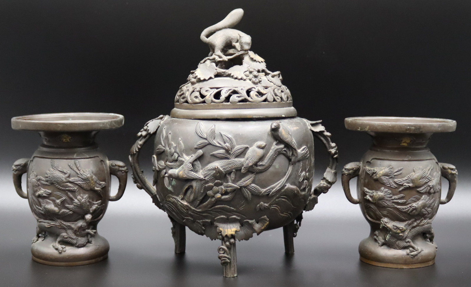JAPANESE MEIJI STYLE BRONZE INCENSE