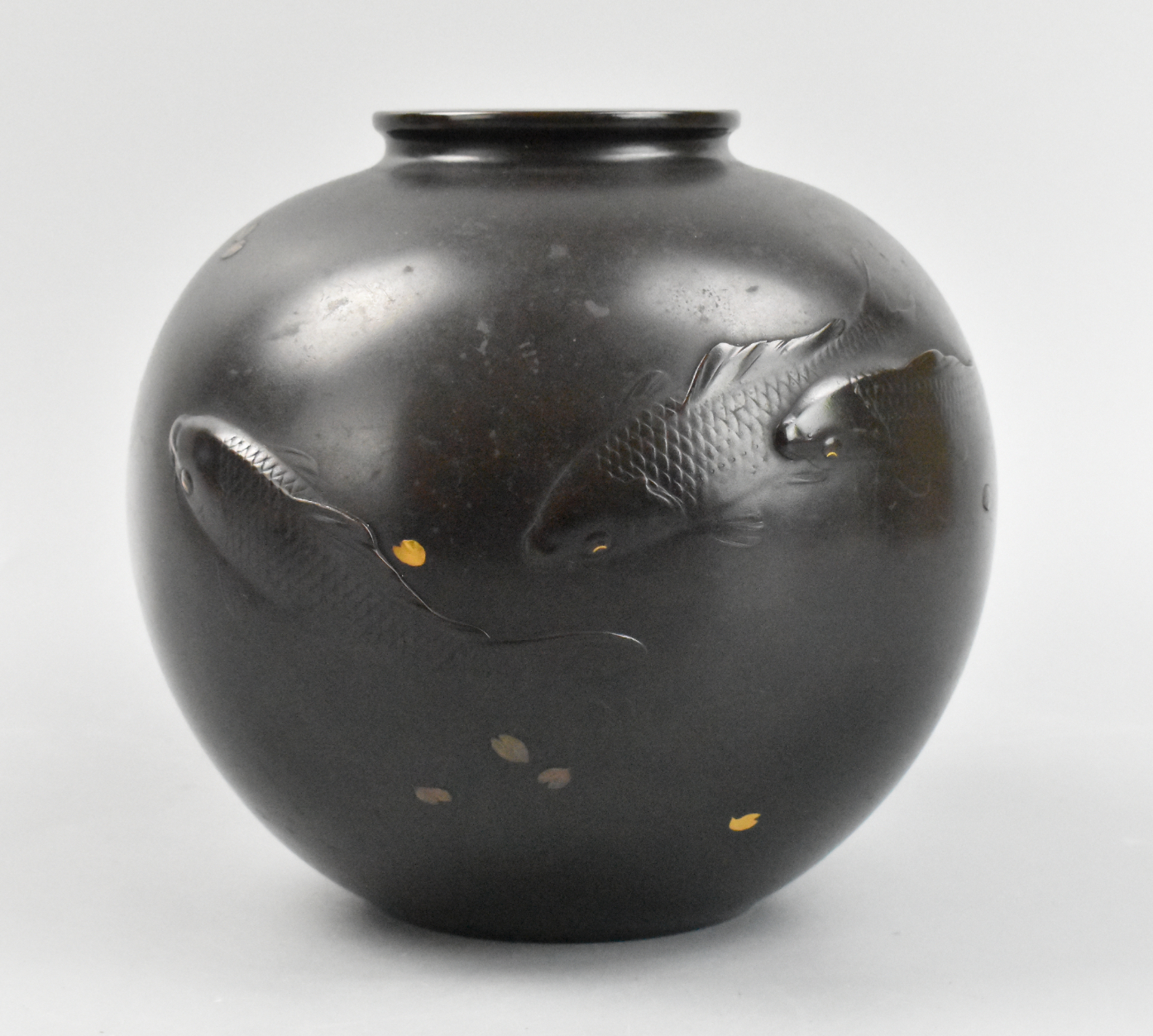 JAPANESE MIXED METAL BRONZE VASE