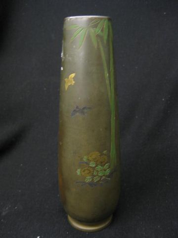 Japanese Mixed Metal Vase gold &