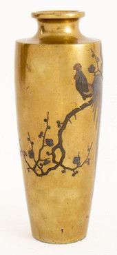 JAPANESE MIXED METAL VASE WITH