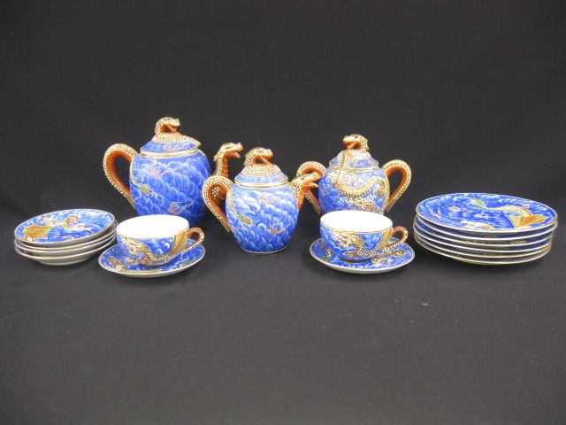 Japanese Moriage Dragon Porcelain