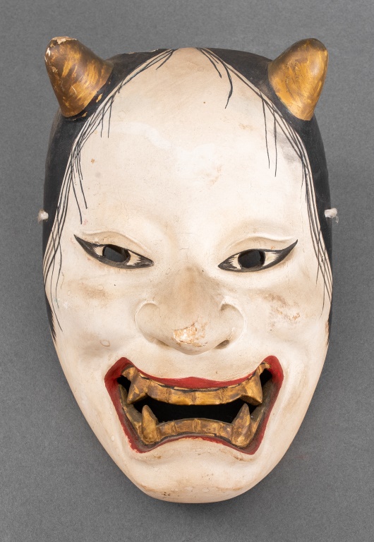 JAPANESE NOH 'NAMANARI' MASK,