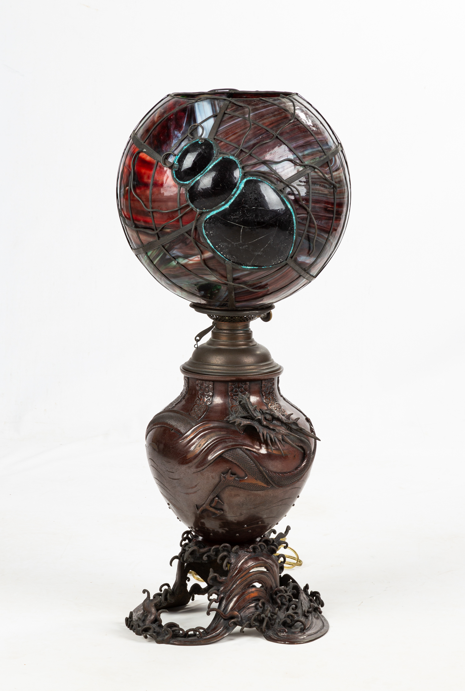 JAPANESE OIL LAMP WITH BLOWN OUT