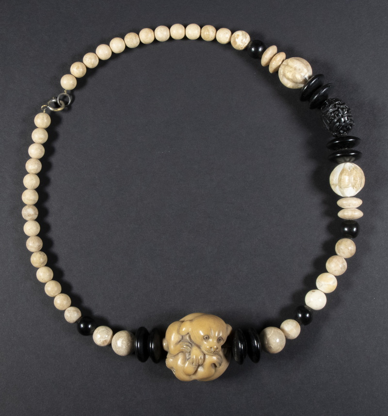 JAPANESE OJIME BEAD NECKLACE WITH