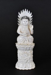 JAPANESE OKIMONO OF A SEATED B