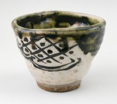 JAPANESE ORIBE POTTERY BOWL LA